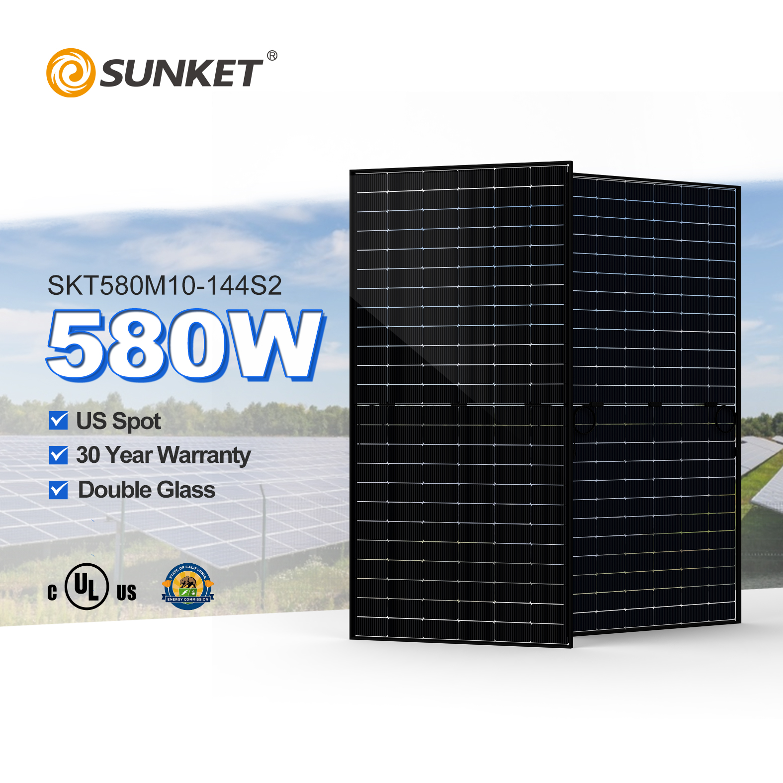 Sunket solar panel