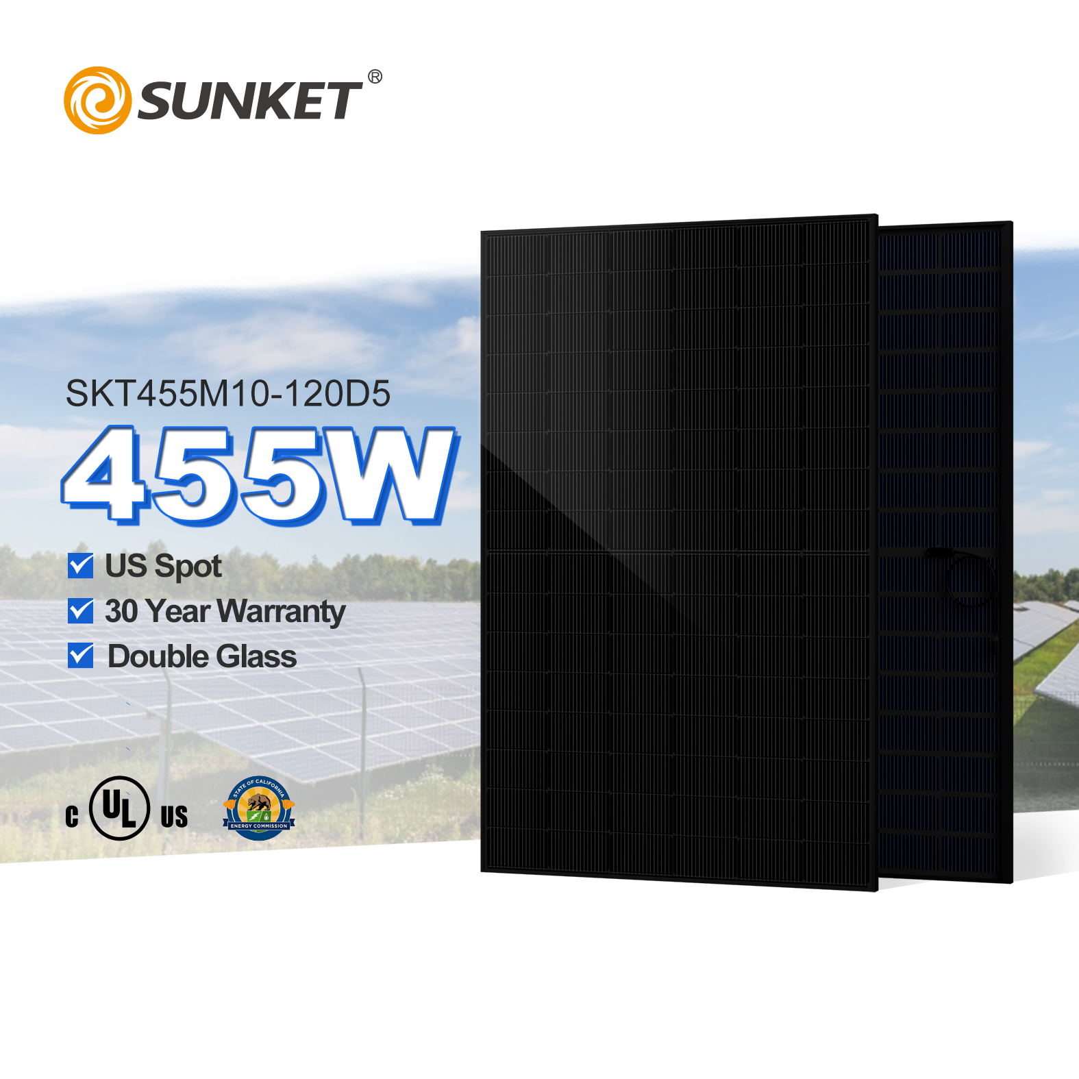 Sunket solar panel